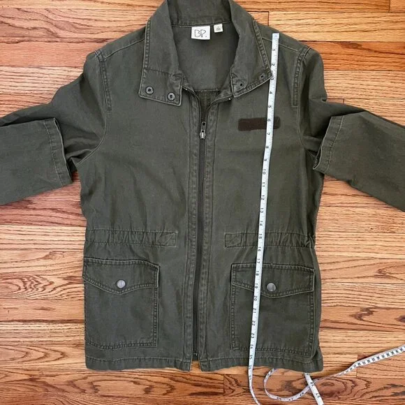 BP Olive Utility Jacket Small Soft Grunge Military Cargo Anthro Style - Picture 10 of 12